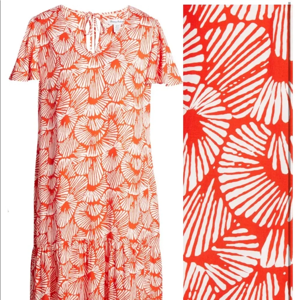 TOMMY BAHAMA Shall We Dance Dress Midi Red&White Dress size Small - Picture 3 of 8